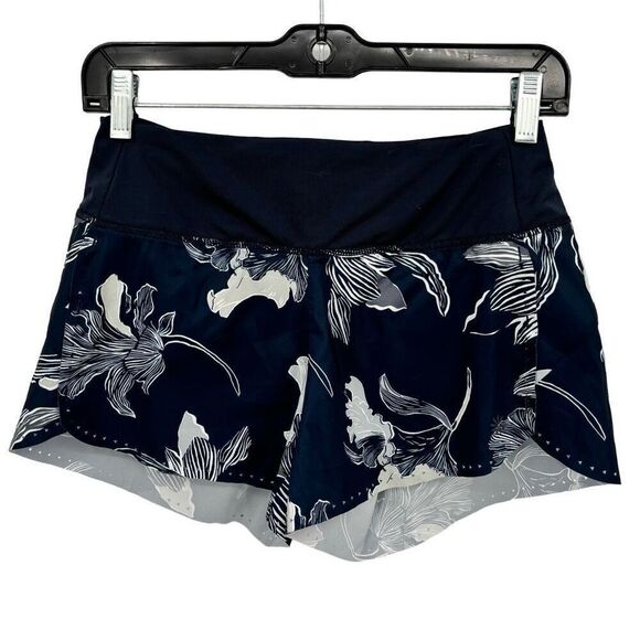 Athleta Shorts Blue White Floral Size XXS - Picture 2 of 8